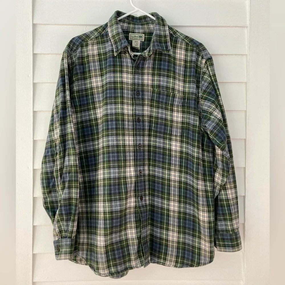 L.L. Bean | Men’s Flannel Plaid Button-Down Shirt Size Large